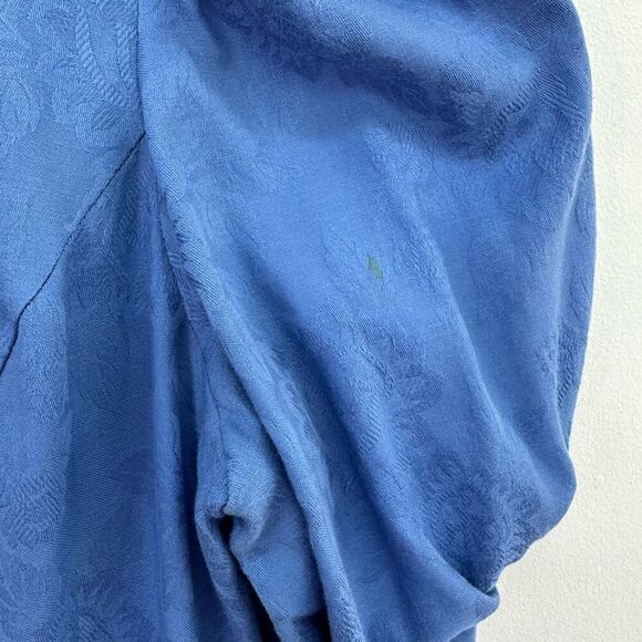 Jane Schaffhausen Belle France Women’s 80s Jacquard Drop Waist Steel Cornflower - Picture 6 of 15